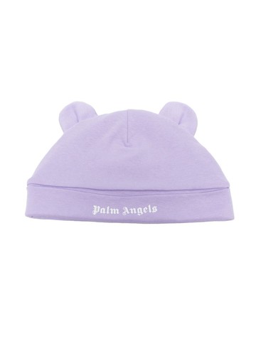 Palm Angels Kids - bear ears cotton beanie hat - kids - Cotton - 58 cm - Purple
