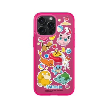 iPhone 15 Pro Max Clear 粉漾桃 - 寶可夢 Pokemon - 歡樂力量-貼紙款