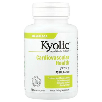 Kyolic, 陳蒜提取物，心血管健康，全素配方 300，600 毫克，120 粒全素膠囊（每粒膠囊 300 毫克）