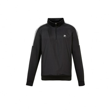 FILA GOLF 男長袖半開襟T恤-黑色 1TEZ-6119-BK