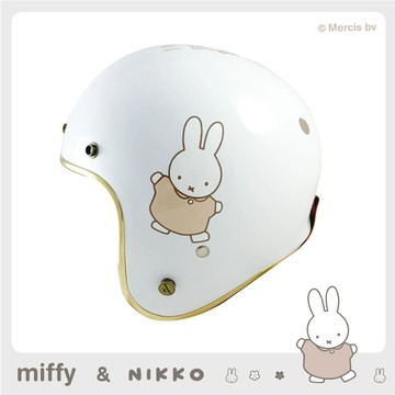 【搶先預購】Nikko N401 #55 miffy 米飛兔 亮面 3/4罩安全帽 復古帽