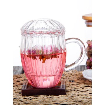 三件玻璃杯泡茶杯辦公室女士茶水分離花茶杯耐高溫小容量喝茶杯子