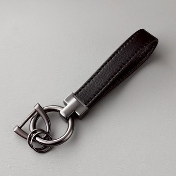 簡約皮繩鑰匙扣掛件創意個性汽車鏈網紅鎖匙圈環情侶一對簡約掛飾