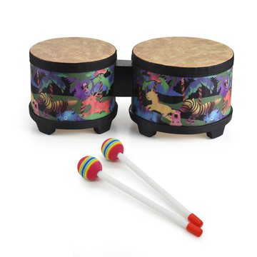 鼓打擊樂器 5 英寸和 6 英寸地板鼓適用於聖誕節生日邦戈地板鼓帶 2 個鼓槌樂器