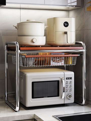 微波爐置物架新款廚房臺面儲物架雙層電飯鍋烤箱家用收納神器
