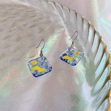 小塗鴉 | 窯燒玻璃耳環