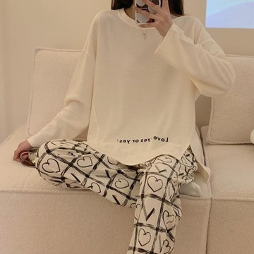 睡衣女夏款純棉2022年新款春秋冬季長袖寬松可外穿薄款家居服套裝