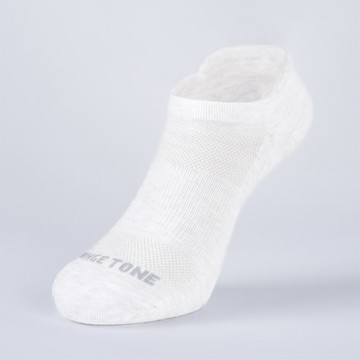 抑菌後枕氣墊踝襪  - 白灰(M)