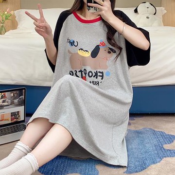 【藍尼居家】★可愛狗狗居家睡裙(女睡衣/家居服/舒適/連身睡衣)