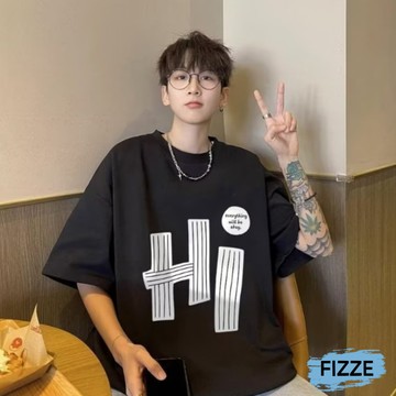 五分袖 上衣 T恤 短T 素T 寬鬆短袖 落肩五分袖短T 寬鬆衣服 短袖衣服 印花T恤 ATHT286【FIZZE】