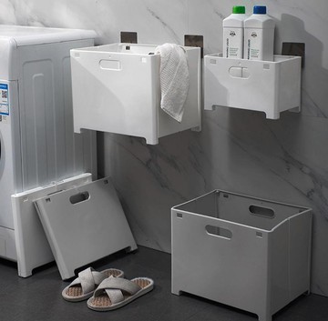 可折疊收納箱浴室免打孔臟衣籃家用衛生間掛墻裝臟衣婁自粘壁掛式