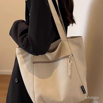 👜 卿選好物 👜【2747人好評】加厚帆布包上班族通懃包簡約百搭女單肩包大容量學生補習袋媽咪包
