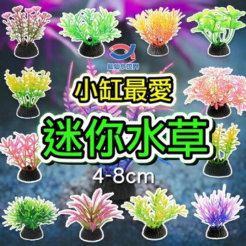 仿真水草(4-8cm) 假水草 迷你水草 魚缸造景 小缸裝飾 水族造景 水草 水族 魚缸飾品 水族箱造景 假草裝飾