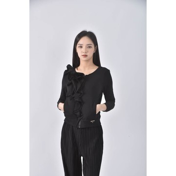 (S) tulipica棉質七分袖黑色外套二手衣