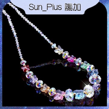 Sun_Plus 台灣現貨 晶寶G款 水晶設計感項鍊 鎖骨串珠飾品 輕奢小眾閃亮高級感 水晶項鍊 水晶 項鍊 飾品