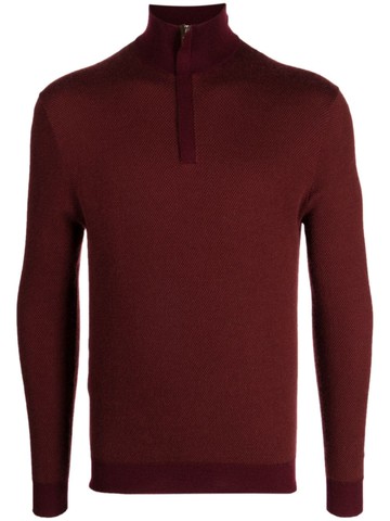 N.Peal - half-zip knitted jumper - men - Silk/Cashmere - M - Red