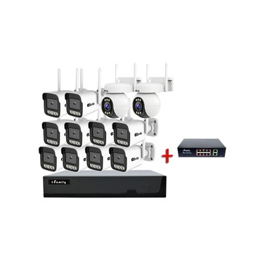 I-Family POE 16路NVR主機 5M槍機+4M變焦球機 監視器錄影組 一機10鏡+2球機