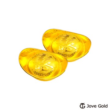 JoveGold 參台錢黃金元寶x2-囍(共6台錢)