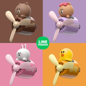 預購【Car7 柒車市集】LINE FRIENDS 車用香薰 車用淡香水 空調出風口汽車香水 (角色任選)款式隨機