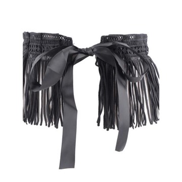 新款復古波西米亞流蘇蕾絲女士綁帶束腰腰封連衣裙裝飾寬腰帶