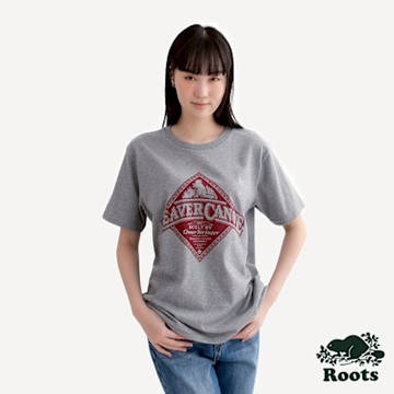 Roots女裝- BEAVER CANOE 短袖上衣-灰色