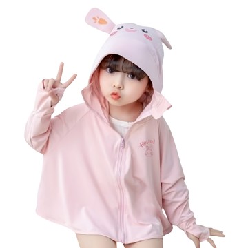 兒童涼感防曬外套 UPF50+  L  粉兔