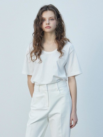 U NECK T SHIRT [WHITE]