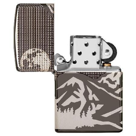 Zippo Armor Mountain Design Black Ice Pocket Lighter, one Size