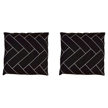 Beau monde 法蘭絨坐墊套 2件 + 內芯 2件  黑色  50 x 50cm