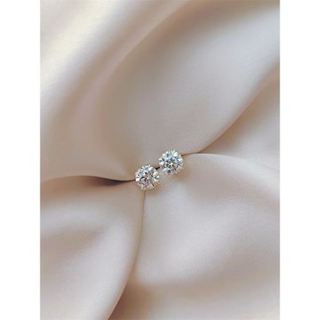 美國進口S925銀 超閃一粒鉆小耳釘 鋯石耳釘 簡約高級感小巧氣質