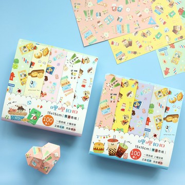 哩哩扣扣 / 15x15cm100入雙面色紙 (2款)