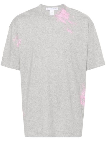 Comme Des Garçons Shirt - paint splatter-detail T-shirt - men - Cotton - XS - Grey