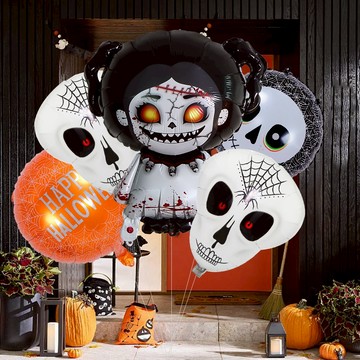 ☆隔日到貨☆ 萬聖節 萬聖節佈置 萬聖節裝飾 萬聖節五件組 萬聖節氣球 氣球裝飾 氣球佈置 佈置裝飾 萬聖節道具