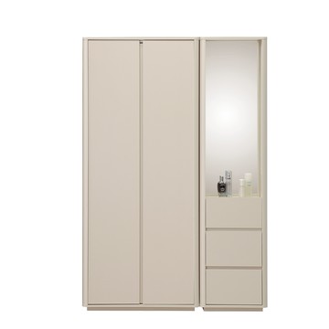 直人木業-莫蘭迪奶油雲朵開門衣櫃組126公分(雙吊+轉角櫃)