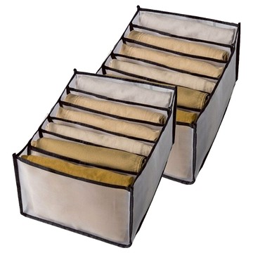 加大款抽屜式衣物褲襪收納袋 6格衣褲 透明分隔 可水洗  顏色隨機  2個  25 x 32 x 17cm