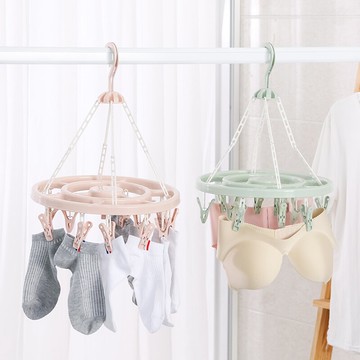 圓形晾衣架多夾襪子多功能家用圓盤掛學生宿舍衣架晾曬內衣涼衣夾