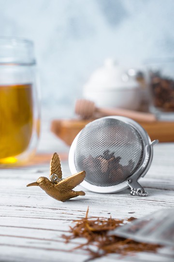 01LIV不銹鋼濾茶器 CHICHI濾茶球 蜂鳥吊饰 原創設計 泡茶器