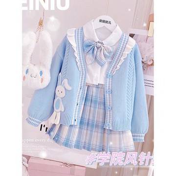 女童JK套裝裙子2026新款兒童裝小女孩時髦衣服洋氣學院風裙子春秋