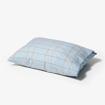 韓國 WARMGREY TAIL 抗敏枕套 格紋 灰藍 50 x 70