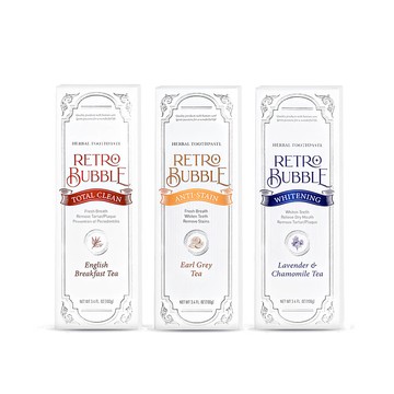 【任e購】RETRO BUBBLE-全效/去漬/亮白草本精品無氟牙膏 (100g/入 *3入)