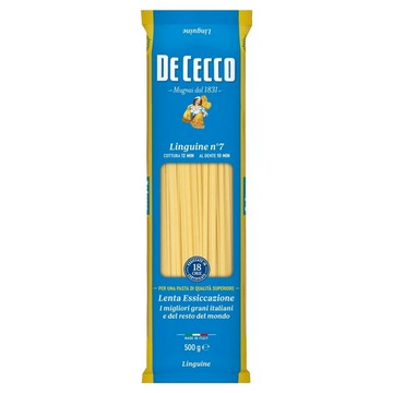 DE CECCO 得科 寬扁細麵 NO.7 杜蘭小麥粉製成  500g  1包