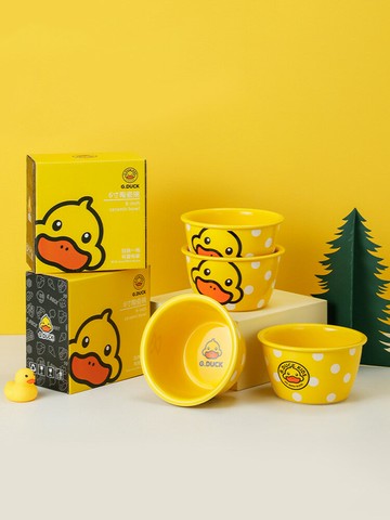 【200-80】G.DUCK/小黃鴨 網紅碗碟套裝家用飯面碗餐菜盤子陶瓷餐