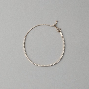 【ete】[Line Stone] 線形光環寶石手環 Thin(C：米金色)