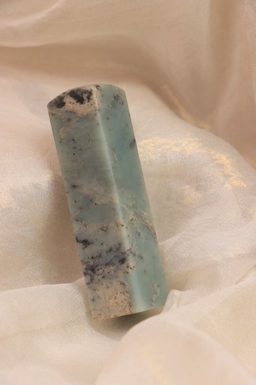 【日好手工刻印・開戶寶寶姓名單章】清冰色天青石 D2