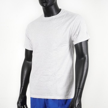 Champion 男 短袖上衣 T恤 美規 高磅數 純棉 舒適 休閒 圓領 純色 穿搭 淺麻灰 [T425-93H]