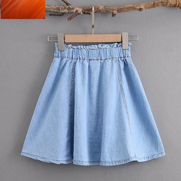 短裙 女童半身裙 牛仔短裙 夏季薄款裙子 洋氣百搭女孩中大童兒童裙子 兒童半身短裙【不二雜貨】