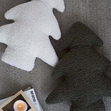 聖誕雪松抱枕 Xmas Tree Cushion 擺飾枕頭靠枕 白色