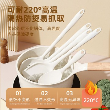 巨邦📣台灣現貨🚀耐高溫矽膠鍋鏟廚具5件套裝 食品級材質 湯勺煎鏟漏產飯勺廚房用具
