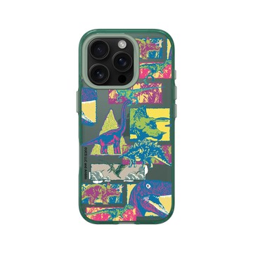 iPhone 16 Pro Clear 憂墨綠 - Jurassic Park/ Jurassic World - 彩色恐龍圖騰