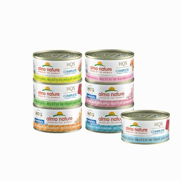 Almo 蔬果系列 貓咪肉絲主食罐 70g 7件組 口味任選 (貓罐 罐頭 貓鮮食 鯖魚 鮪魚 鮭魚 南瓜 無穀)